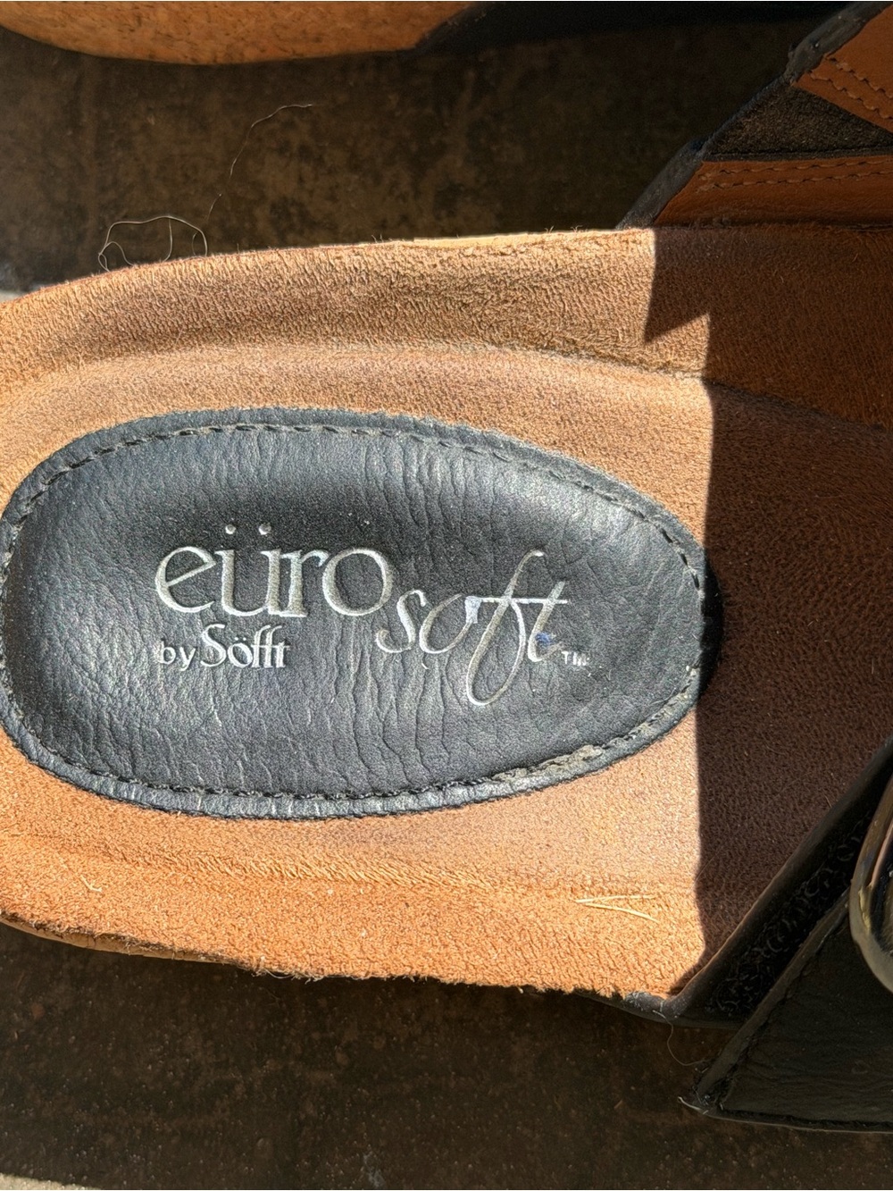 Euro Soft By Sofft Open Toe Black Brown Sandals Women Size 7.5 - Picture 3 of 5
